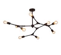 Modern Industrial Metal 9-Lights Black Irregular During Light Adjustable Ceiling Lamp for Living Room Farmhouse Light Fixture-Black 9 Head (Black 9 head)
