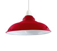 Modern Industrial Metal Ceiling Light Shade, 32cm Large Curvy Easy Fit Pendant Lamp Shade for Living Room, Kitchen, Hallway(Free Reducer Plate)