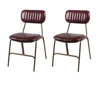Modern Industrial Metal Dining Chairs Open-Back Leather Upholstery No Armrest Comfortable Kitchen & Dining Room Seating Stylish Design for Home & Restaurant