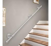 Modern Industrial Pipe ils Kit - 1ft-20ft Outdoor Metal Railing Brackets, Wrought Iron Wall-Mount Banister, Anti-Slip Grab Rails for Stairs, Porch & Deck