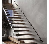 Modern Industrial Pipe Stair Banister Handrails, Indoor Non-Slip Stairs Railings Safety Grab Bar, Wall Mounted Wrought Iron Hand for Gardens Fences Bars(6ft/180cm)