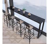 Modern Industrial Rectangular Pub Table with Metal Base - Perfect for High Countertops and Coffee Bars Stylish Design for Home & Commercial Use
