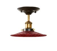 Modern Industrial Semi Flush Mount Ceiling Light Rustic Red Metal 22Cm Shade For Kitchen & Bedroom Without Bulb