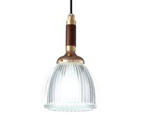 Modern Industrial Style Copper Wood Glass, G9 Screw Flush Mount Hanging Lamp, Single Head Ceiling Pendant Light, Living Room Hotel Balcony Decoration Light Fixtures