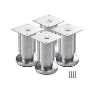 Modern Industrial Style Metal Table Legs, Adjustable Height 38-600mm, 4 Stainless Steel Sofa & Chair Feet, Perfect for Furniture & Home Decor, 100mm (3.9 inches)