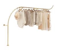 Modern Industrial Wall-Mounted Garment Rack for Clothing Store Display, Boutique Showcase, Space-Saving Retail Fixture, and Stylish Design