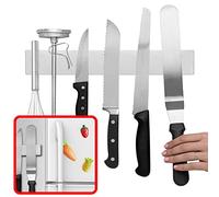 Modern Innovations 12 Inch Magnetic Knife Holder for Refrigerator, Magnetic Knife Holders for Fridge or Kitchen Wall No Drilling, Magnet Strips for Knives & Metal Utensils, Tool Rack, Stainless Steel