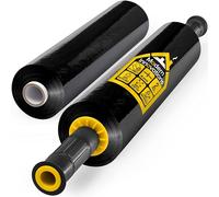 Modern Innovations 15 Inch Black Stretch Wrap Roll with Handles (2 Rolls-2000 Feet) Heavy Duty Shrink Wrap for Moving, Packing Supplies for Wrapping Furniture, Industrial Plastic Pallet Cling