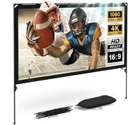 Modern Innovations 80 Inch HD Outdoor Movie Screen, Portable Outdoor Projector Screen and Stand for Indoor or Backyard Use, Foldable Frame, Movie Projection Screens for Travel, Camping, Family Movies