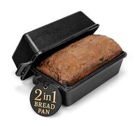 Modern Innovations Cast Iron Bread Pan with Lid 9x5 Inch, Pre-Seasoned Loaf Pan for Baking Sourdough, Banana Bread, Meatloaf and Casseroles, Heavy Duty Dutch Oven Style Pan
