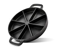 Modern Innovations Classic Cast Iron Wedge Pan, Non-Stick Cornbread Skillet with Easy Transport Handles, 8 Slice Divided Cast Iron Baking Pan for Scones, Biscuits, Breads & Desserts