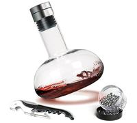 Modern Innovations Red Wine Decanter with Aerator Lid for Wine Lovers - Double Decanter Set with Aerating Carafe