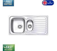 Modern Inset Kitchen Sink 1.5 Bowl Design with Satin Finish & 10- Guarantee