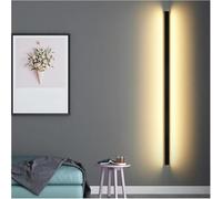Modern Interior Wall Light Long Strip Bedside Lamp Living Room Bedroom Study Aisle Staircase Minimalist LED Wall Lamps Chandelier(Black-Trichromatic Light,30CM)