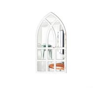 Modern interpretation of a window mirror with solid wood feel and unbreakable acrylic mirror for safety (White)