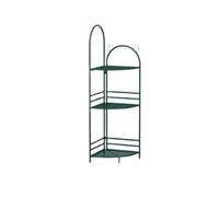 Modern Iron Corner Shelf - Triangular Plant Stand & Bookcase Simple Floor Display for Home Decor (Green) - Stylish Storage Solution for Plants and Books