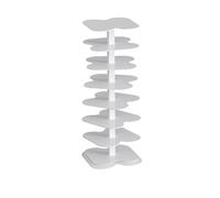 Modern Iron Spiral Storage Shelf Multi-Layer Corner Bookshelf Floor Standing Book Shelf Small Display Stand for Office Practical(White,93cm/36.6in)