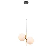 Modern Island Light, 2-Light Globe Pendant Satin Brass Finish with Frosted Glass Light Shade, Globes Linear s for Dining Room, Living Room & Kitchen