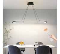 Modern Island Lights, Linear Pendant LED Chandelier with Remote Control, 3000K-6000K Color Temperature for Dining Room Chandelier (Black,100cm)