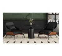 Modern Italian Armchair, Leatherette Upholstery, Solid Wood Frame & Carbon Steel Legs, Stylish Seating for Home Office, Hotel Lounge, Contemporary Design