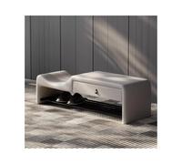 Modern Italian Shoe Bench for Bedroom Entryway ParentChild Storage Solution Stainless Steel Rack Stylish Light Gray Decor Compact Size for Small Spaces