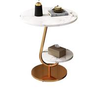 Modern Italian Style Side Table,Bedside Table,End Table with Large Storage Top,Sturdy Iron Frame,Rounded Corners for Living Room Bedroom Office Hotel A,45 * 45 * 60cm