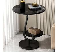 Modern Italian Style Side Table,Bedside Table,End Table with Large Storage Top,Sturdy Iron Frame,Rounded Corners for Living Room Bedroom Office Hotel C,50 * 50 * 60cm
