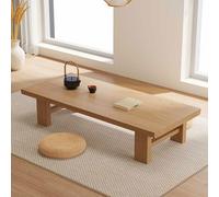Modern Japanese Coffee Table Solid Wood Multifunctional Rectangular Tea Table for Living Room & Dining Room (Natural Wood 140x60x38cm/55x23.6x15in)
