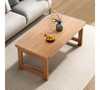 Modern Japanese Low Folding Coffee Table - Rustic Wood Design No Assembly Required Ideal for Living Room Bedroom Balcony Space-Saving Furniture for Tea Time.