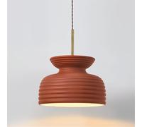 Modern Japanese Pendant Lamp - Adjustable Chaner with Horizontal Stripes for Kitchen, Dining Room, Studio & Bar - Stylish Illumination Hanging Light Fixture (Red)