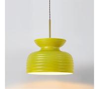 Modern Japanese Pendant Lamp - Adjustable Chaner with Horizontal Stripes for Kitchen, Dining Room, Studio & Bar - Stylish Illumination Hanging Light Fixture (Green)