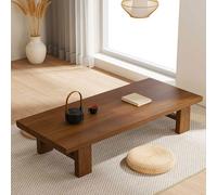 Modern Japanese Solid Wood Coffee Table Multifunctional Rectangular Tea Table for Living Room & Dining Room Walnut Finish (140x60x38cm / 55x23.6x15in)
