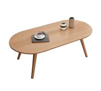 Modern Japanese Solid Wood Oval Coffee Table - Multifunctional Small Dining & Living Room Side Table - Stylish Bedroom Leisure Furniture for Family Use
