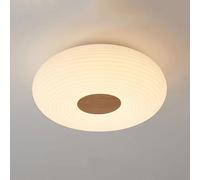 Modern Japanese Style Ceiling Lamp Nordic Original Wood Grain Bedroom Ceiling Light PE Lamp Cream Wind Acrylic Flat Round Lighting Fixture Garden Warm Study Room Close To Ceiling Light Fixture (52cm