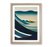 Modern Japanese Wave No.2 Framed Print | A2 Oak Framed Wall Art | Ready to Hang | Asian Nautical Picture | Living Room Bedroom Lounge Office