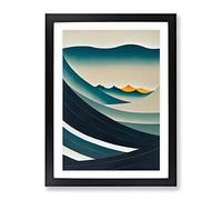 Modern Japanese Wave No.2 Framed Print | A3 Black Framed Wall Art | Ready to Hang | Asian Nautical Picture | Living Room Bedroom Lounge Office