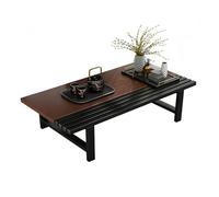 Modern JapaneseCoffee Table - Solid Wood Tea Table for Floor Seating Smooth Surface Ideal for Bedroom Bay Window Tea Room (Reddish-Brown 31.5x24x12in)