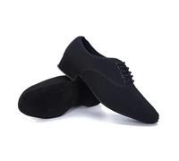 Modern Jazz Sneaker for Men Professional Black Oxford Upper Latin Salsa Shoe Low Heel Tango Ballroom Dance Shoes(41)