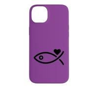 Modern Jesus Fish Love Heart Graphic Case for iPhone 14 Plus