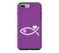 Modern Jesus Fish Love Heart Graphic Case for iPhone 7 Plus/8 Plus