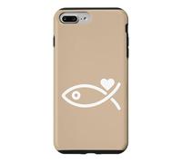 Modern Jesus Fish Love Heart Graphic Case for iPhone 7 Plus/8 Plus