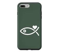 Modern Jesus Fish Love Heart Graphic Case for iPhone 7 Plus/8 Plus