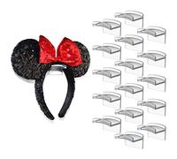 Modern JP Adhesive Hooks for Disney Ears (16-Pack) - Minimalist Disney Ear Holder, No Drilling Headband Holder Design, Strong Hold Headband Organizer - USA Patented, Clear
