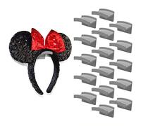 Modern JP Adhesive Hooks for Disney Ears (16-Pack) - Minimalist Disney Ear Holder, No Drilling Headband Holder Design, Strong Hold Headband Organizer - USA Patented, Gray