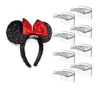 Modern JP Adhesive Hooks for Disney Ears (8-Pack) - Minimalist Disney Ear Holder, No Drilling Headband Holder Design, Strong Hold Headband Organizer - USA Patented, Clear