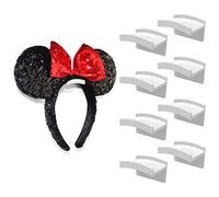 Modern JP Adhesive Hooks for Disney Ears (8-Pack) - Minimalist Disney Ear Holder, No Drilling Headband Holder Design, Strong Hold Headband Organizer - U.S. Patent Pending, White