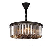 Modern K9 Crystal Chandelier, 3-Tier Round Chandelier Hanging Ceiling Light Fixture 6 Lights Contemporary Crystal Pendant Light for Dining Room Living Room Bedroom Kitchen Island