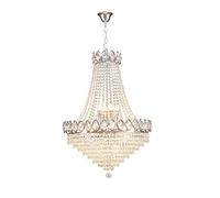 Modern K9 Crystal Chandelier 9-Lights Chrome Finish Adjustable Classic Empire Chandelier Ceiling Light Fixture for Living Room Foyer Dining Room Hallway Bedroom, 24'' D x 30'' H