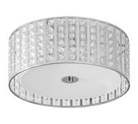 Modern K9 Crystal Chandelier Ceiling Light with Double Layer Lampshade