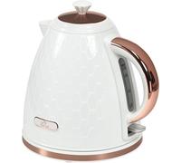 Modern Kettle Honeycomb Textured Rose Gold Details 1.7L Family Size Swivel Cream